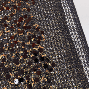 Metallic Sequin Fabric | Black & Gold