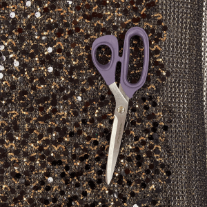Metallic Sequin Fabric | Black & Gold