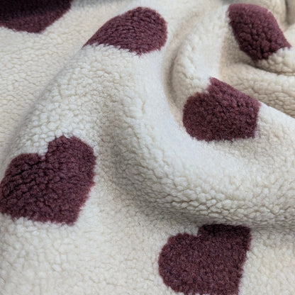 Teddy Hearts Burgundy