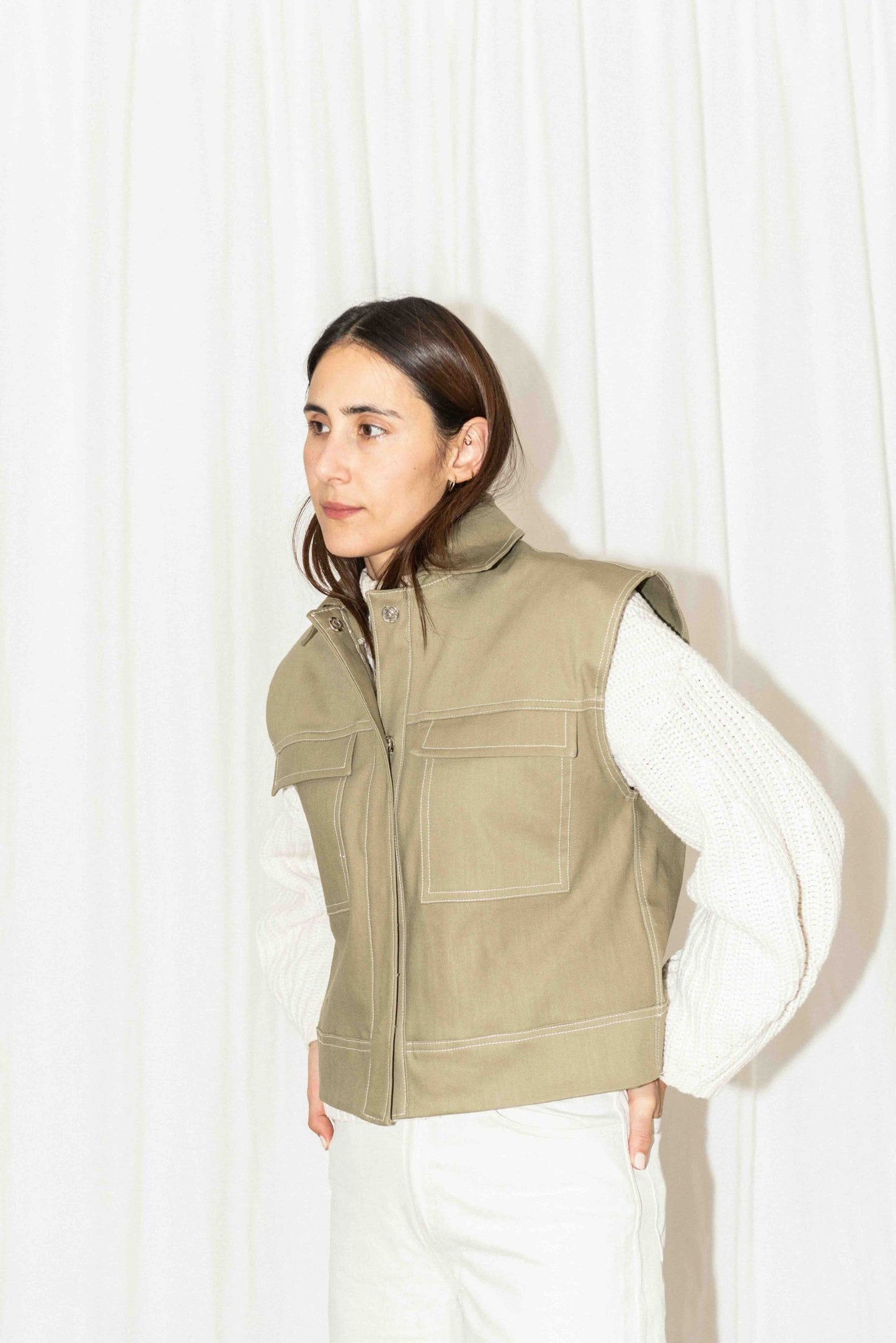 PUFF AND PENCIL | Topstitch Vest x Box Sleeve PDF Pattern Bundle
