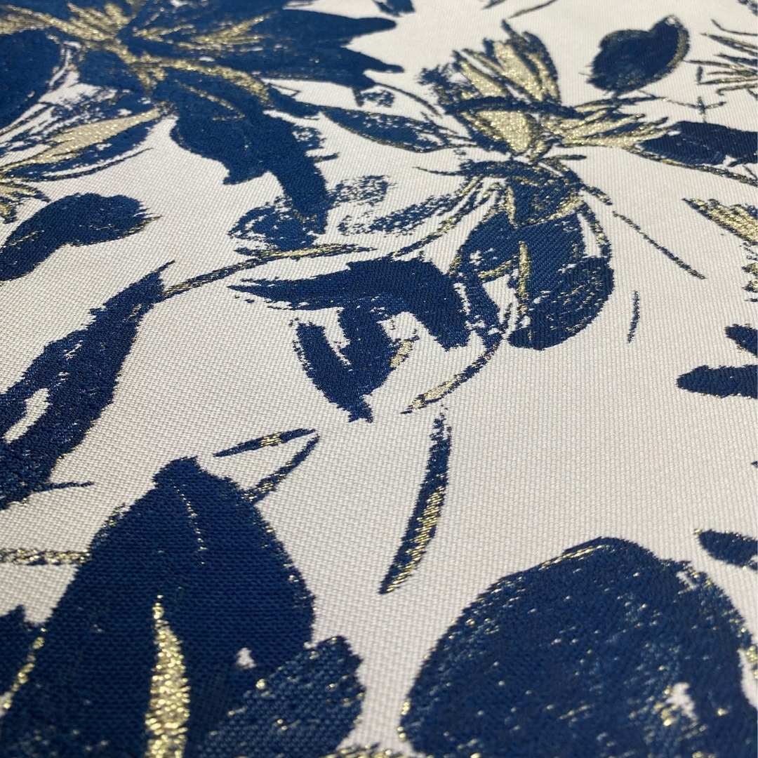 Champagne & Navy Brocade