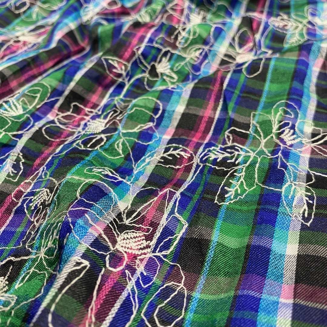 Embroidered Check Cotton
