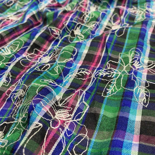 Embroidered Check Cotton