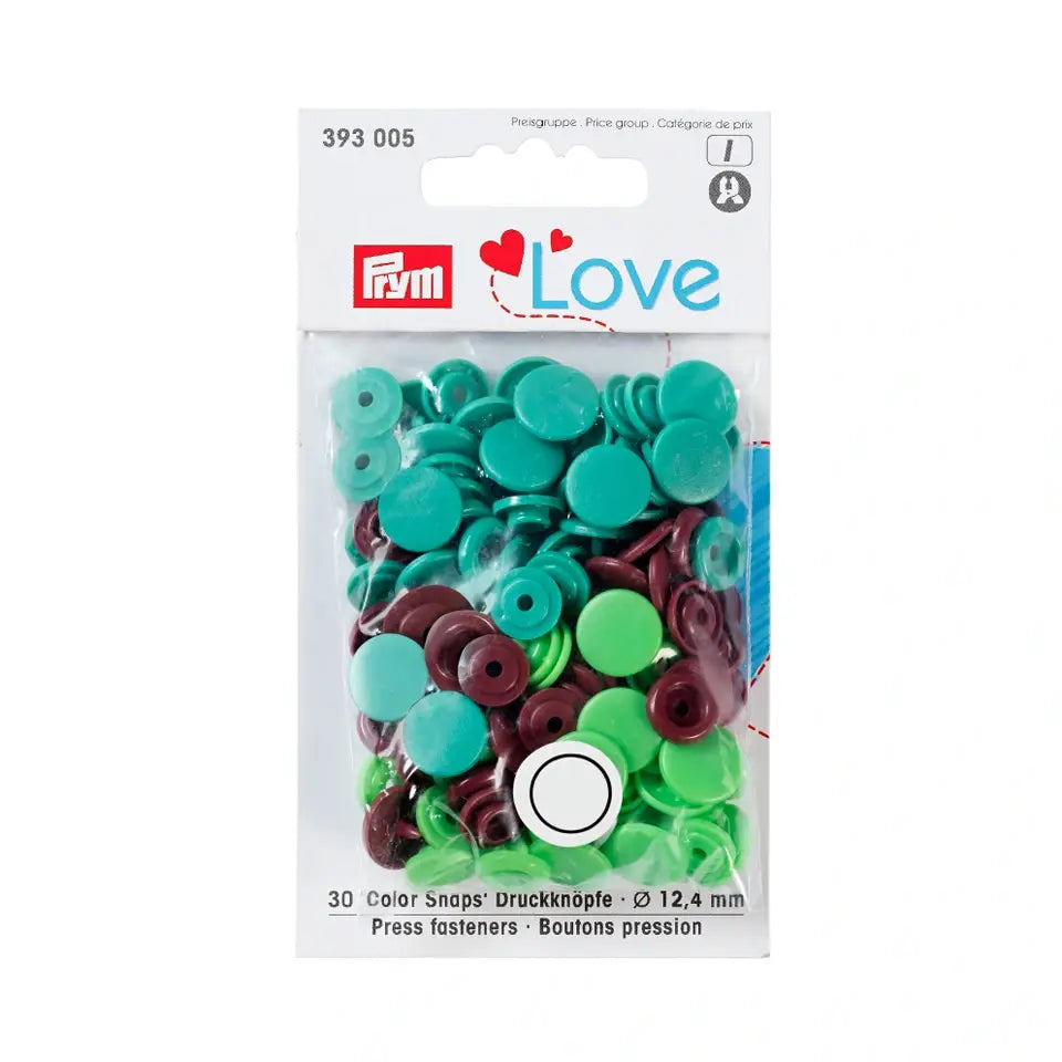 30 Colour Press Fasteners | 7 Colourways | Prym Love