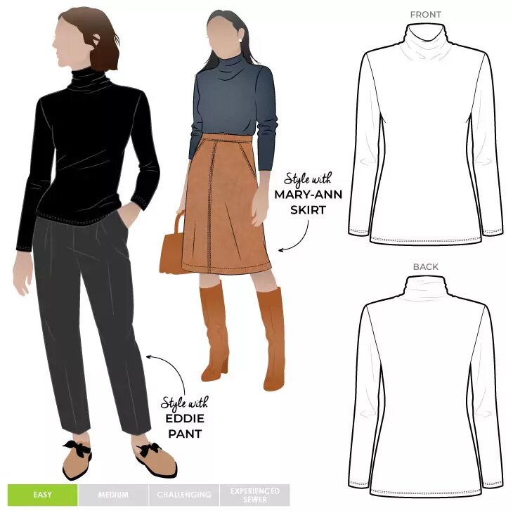 Style Arc | Debra Zebra Knit Top Paper Pattern
