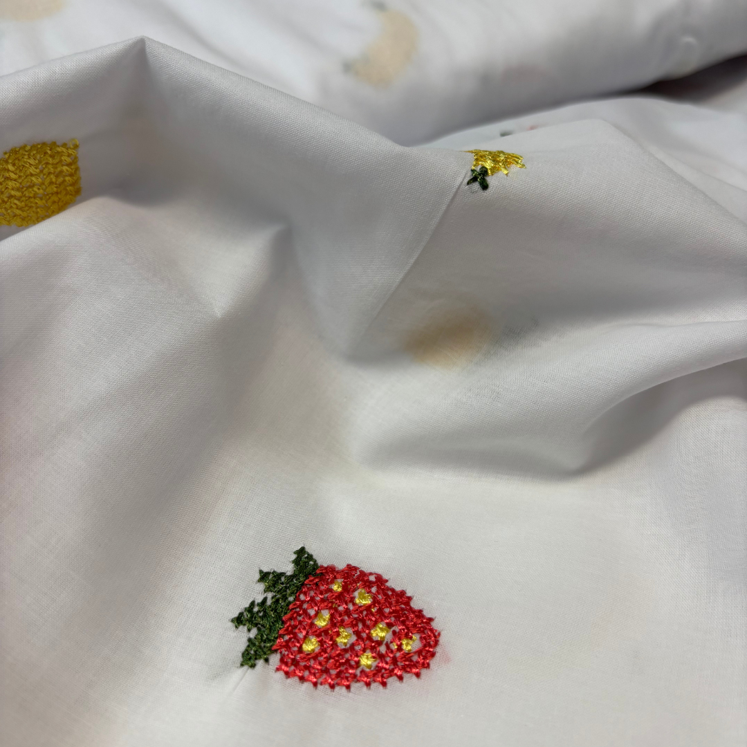 Fruity Embroidered Cotton