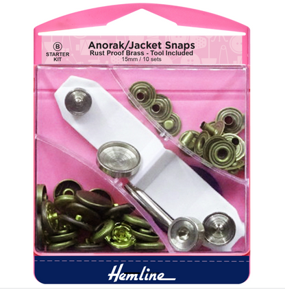 Hemline | Press Fasteners | Anorak 15mm | Multiple Colours