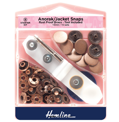 Hemline | Press Fasteners | Anorak 15mm | Multiple Colours