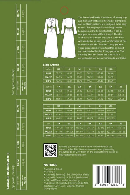 Friday Pattern Co. | Saturday Skirt Set Paper Pattern