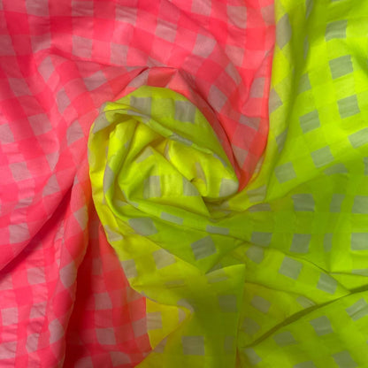 Large Neon Check | Cotton Yard Dyed | Two colours