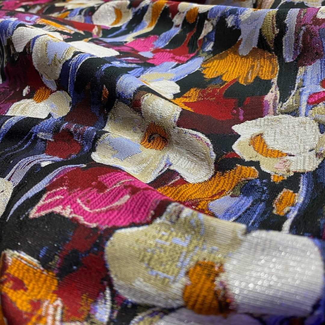 Floral Metal Brocade Fabric | Two Colours