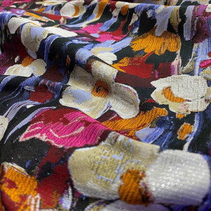 Floral Metal Brocade Fabric | Two Colours