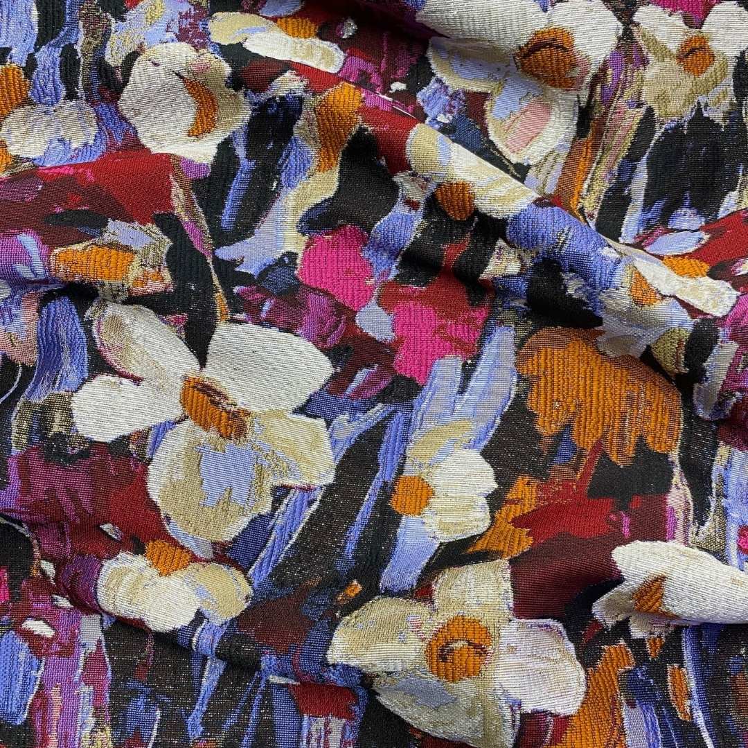 Floral Metal Brocade Fabric | Two Colours