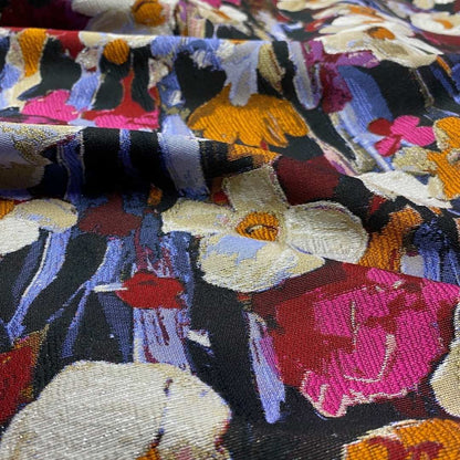 Floral Metal Brocade Fabric | Two Colours