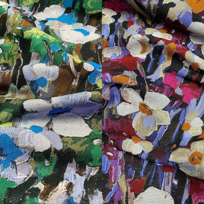 Floral Metal Brocade Fabric | Two Colours