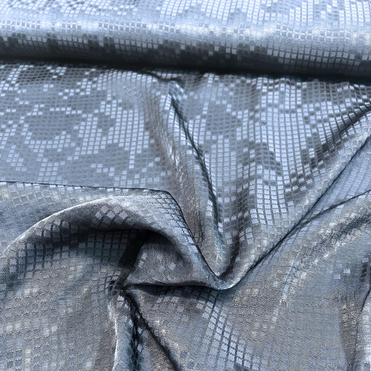 Navy Jacquard Viscose