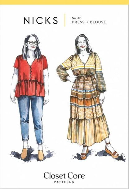 Closet Core | Nicks Dress and Blouse Paper Pattern