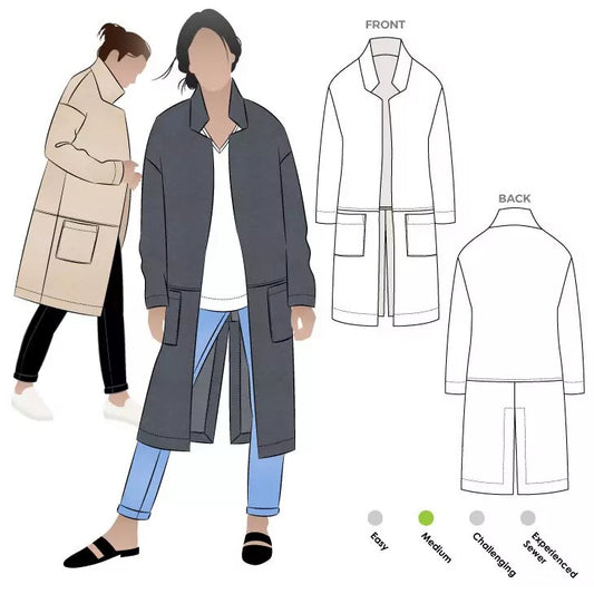Style Arc | Parker Coat Paper Pattern