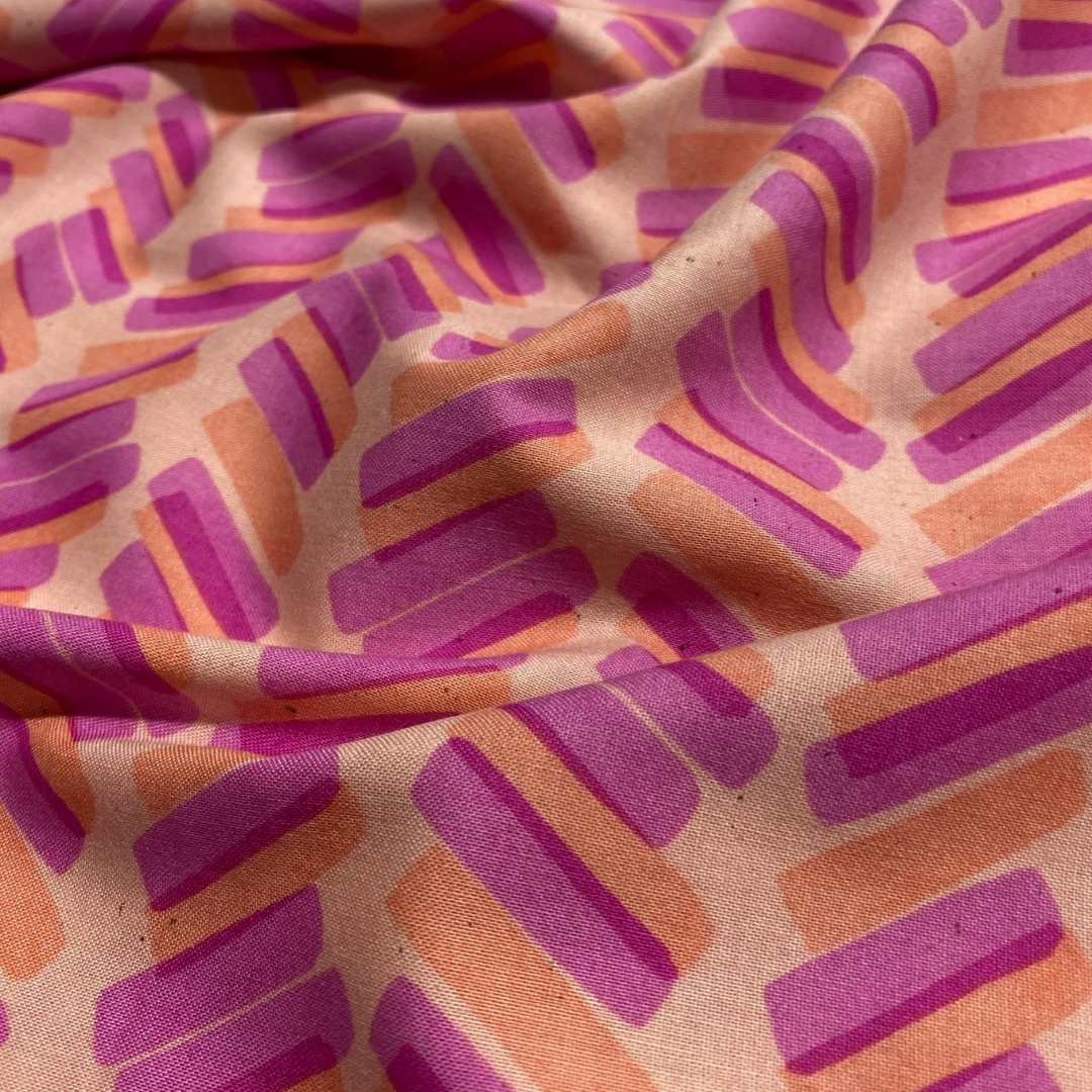 Peach Kika Stripe Cotton | Sevenberry Fabrics