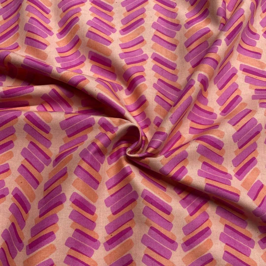Peach Kika Stripe Cotton | Sevenberry Fabrics