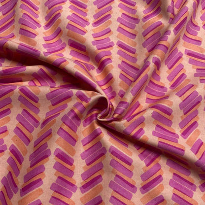 Peach Kika Stripe Cotton | Sevenberry Fabrics