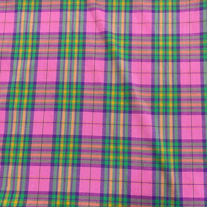 Pink Check Stretch Fabric