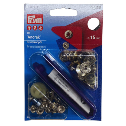 Anorak Press Fasteners 15mm | Multiple Colours | Prym