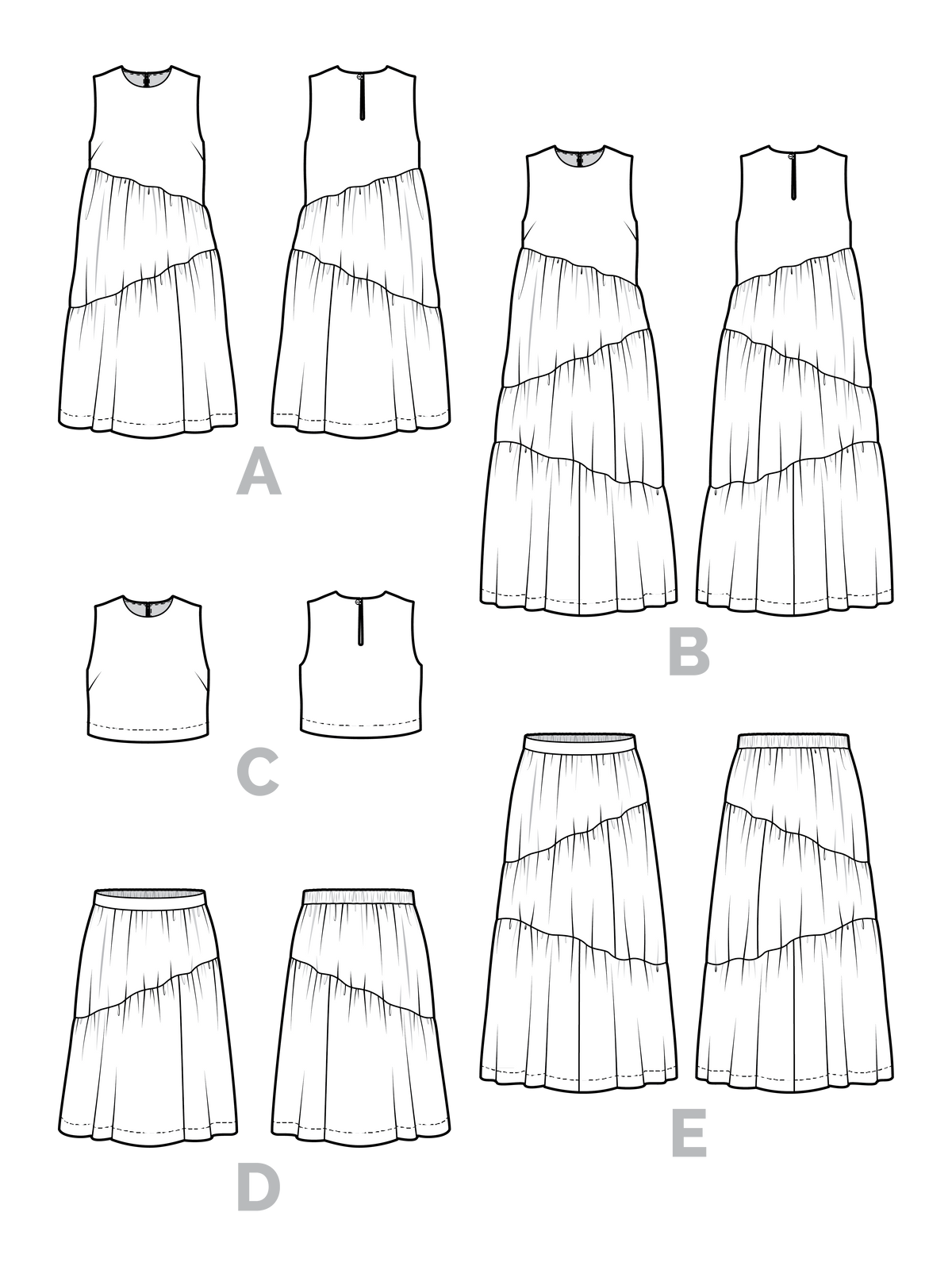Azure Dress, Skirt + Top Pattern