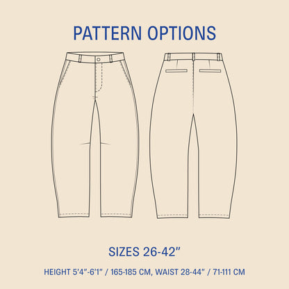 Barrel Chino Pants Sewing Pattern (unlisted)