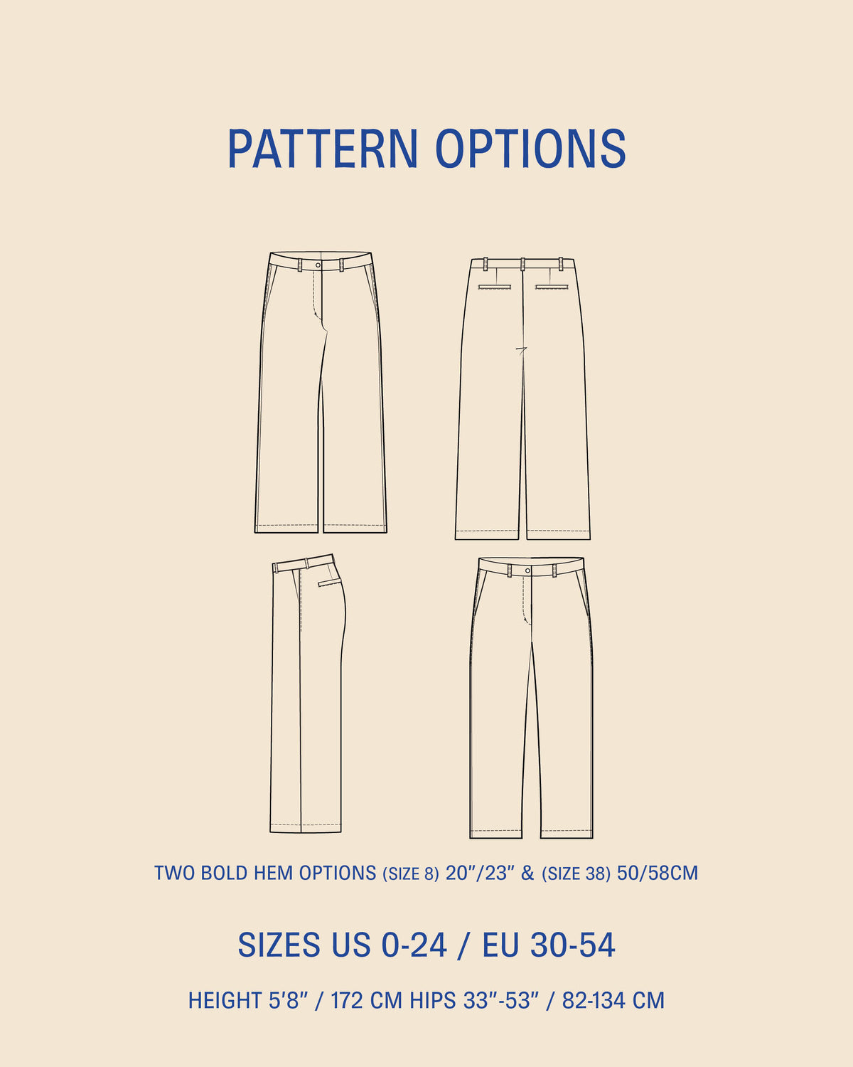 Hepburn pants Sewing Pattern