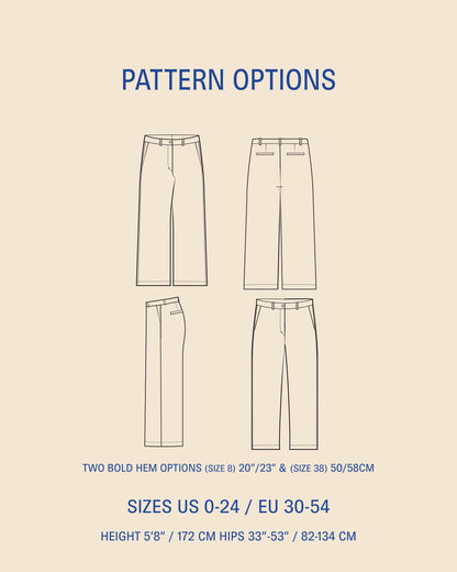 Hepburn pants Sewing Pattern