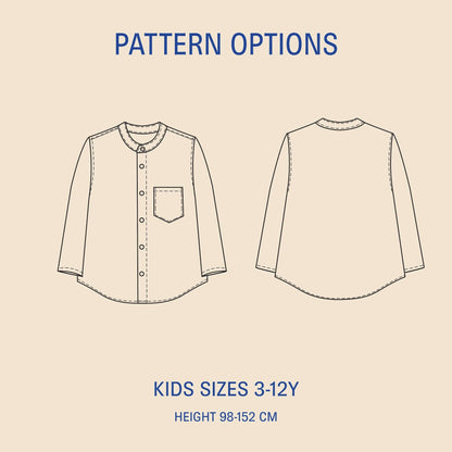 Kids Mini Jensen Shirt sewing pattern Wardrobe By Me