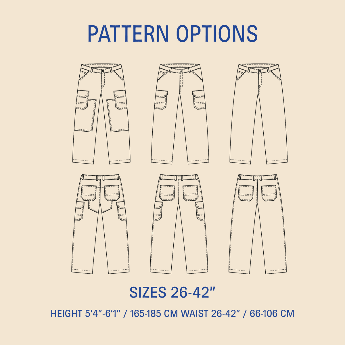 Wilderness pants sewing pattern Wardrobe By Me