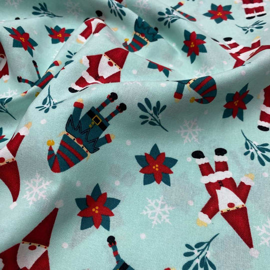 'Santa & The Elves' Christmas Cotton