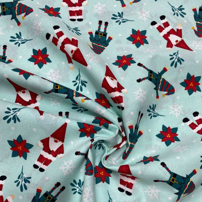 'Santa & The Elves' Christmas Cotton