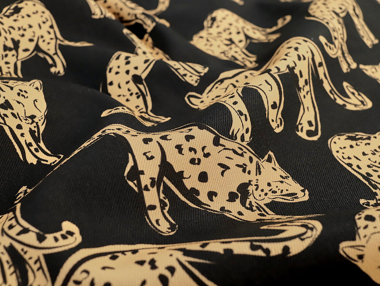 Fabric Godmother Shadow Leopard Denim