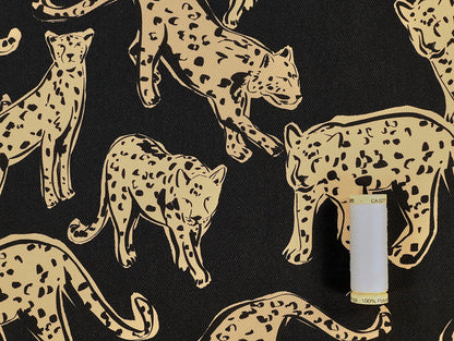Fabric Godmother Shadow Leopard Denim