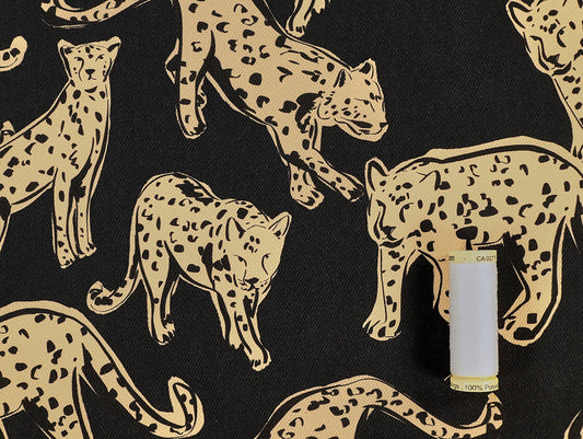 Fabric Godmother Shadow Leopard Denim