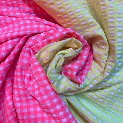 Small Neon Check | Cotton Yard Dyed | Two Colours