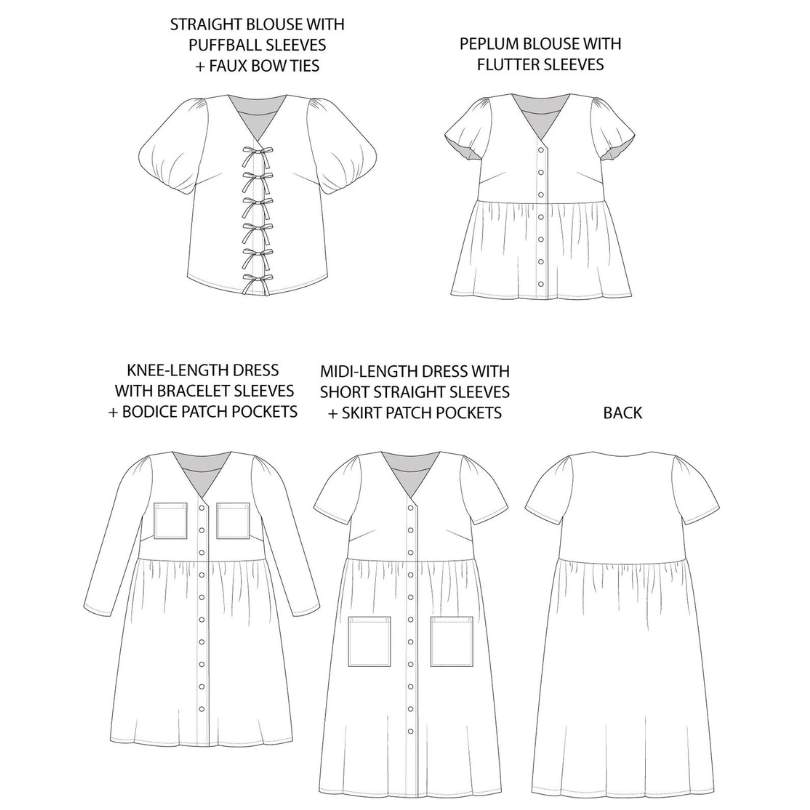 Tilly and the Buttons | Nell Blouse Dress