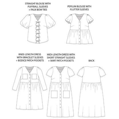 Tilly and the Buttons | Nell Blouse Dress